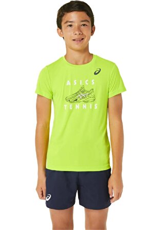 Asics Tennis Graphic SS Top Yeşil Erkek Çocuk Tenis Tişört