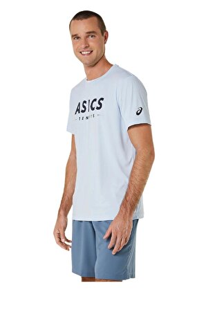 Asics Court Tennis Graphic Tee Erkek Açık Mavi Tenis Tişört