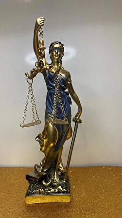 Avukat Adalet Kadın Heykeli Themis Terazi Dekoratif Hakim