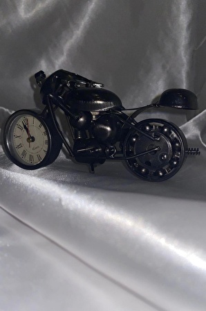 Motor Metal Saat El Yapımı Biblo Kalemlik Motosiklet Yarış Motoru