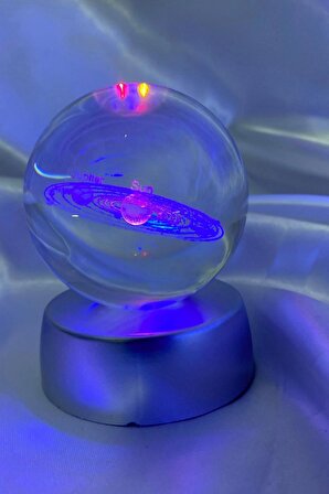 3D Led Işık Cam Küre Çok Işıklı Pilli Samanyolu Güneş Sistemi