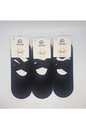 Kadın Siyah 3'lü Paket Plates Yoga Çorabı   4555