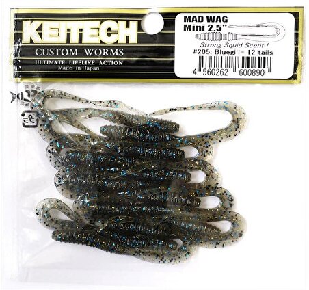 Keitech Mad Wag Mini 6.3cm (2.5") #205 Bluegill Kokulu Silikon Kurt