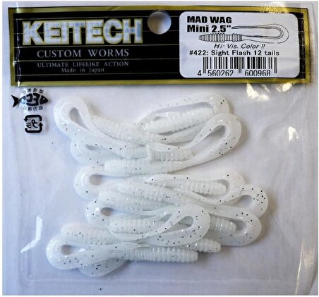 Keitech Mad Wag Mini 6.3cm (2.5") #422 Sight Flash Silikon Kurt