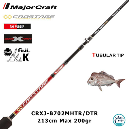 Major Craft Crostage CRXJ-B702MHTR/DTR 213cm Max 200gr (2P) Tetikli Tai Rubber Kamış