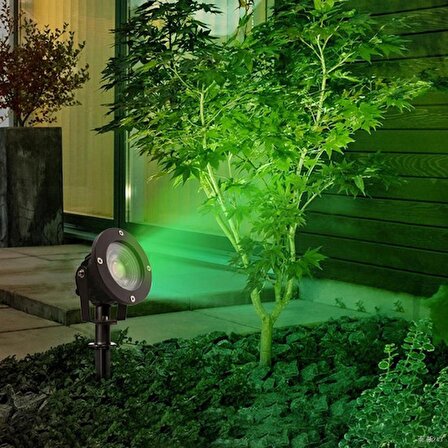 FOB- Yeşil Işık 5W Kazıklı Bahçe Çim Aydınlatması Ve Rozanslı