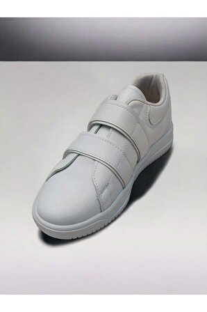 Hafif Taban Sneaker Beyaz Cırtlı Casual Kadın Spor Ayakkabı