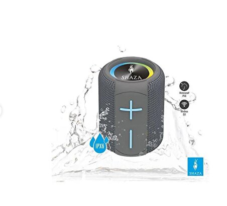 TEŞHİR Shaza Taşınabilir Bluetooth Hoparlör Ipx6 Suya Dayanıklı - 6W Ses Çıkışı Gri