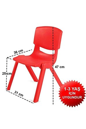 Rossel Premium Fiore Küçük Şirin Çocuk Koltuğu-Sandalyesi Kırmızı TRN-048-01