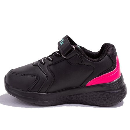 Kinetix Marned Siyah Fuşya Ortopedik Günlük Kız Çocuk Spor Ayakkabı