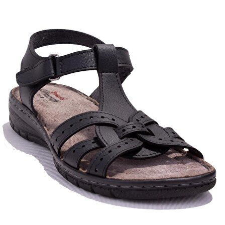 Polaris 158589 Siyah Ortopedik Günlük  Kadın Sandalet
