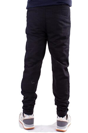 Twister Slim Jogger-011 Siyah Yüksek Bel Dar Paça Erkek Keten Pantolon
