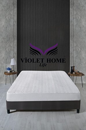 Violet Life Kapitone Fitted 200 x 200 Su Geçirmez Alez Beyaz