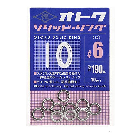 Major Craft Otoku Solid Ring (Kapalı Halka) #6 (10Ad)