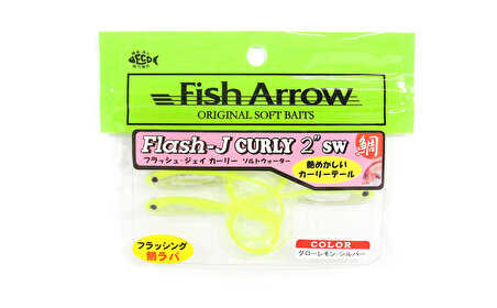 Fish Arrow Flash J Curly 5cm SW #137 Glow Lemon Silver Sahte Balık