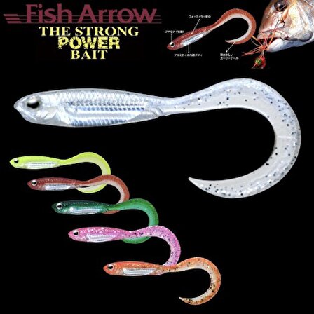 Fish Arrow Flash J Curly 5cm SW #137 Glow Lemon Silver Sahte Balık