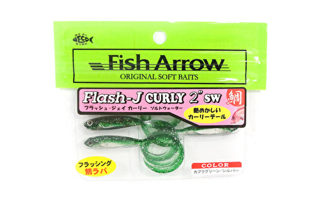 Fish Arrow Flash J Curly 5cm SW #139 Kabura Green Silver Sahte Balık