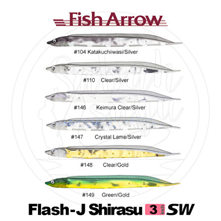 Fish Arrow Flash J Shirasu 7.5cm SW #110 Clear Silver Sahte Balık