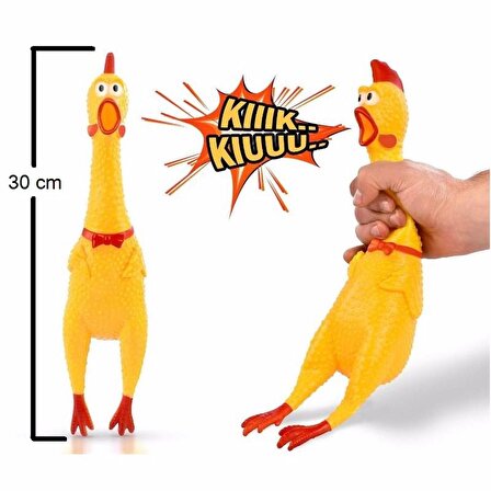 Komik Bağıran Tavuk, Horoz, Shrilling Chicken Oyuncak - Büyük Boy (30 cm)