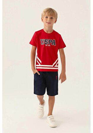U.S Polo Assn 1765 Erkek Çocuk Bermuda Pijama Takım Kırmızı V1