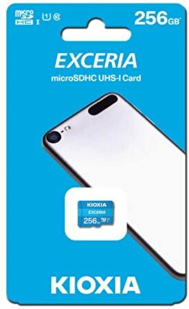 Kioxia 256GB  EXCERIA MicroSD C10 U1 UHS1 R100 Hafıza kartı