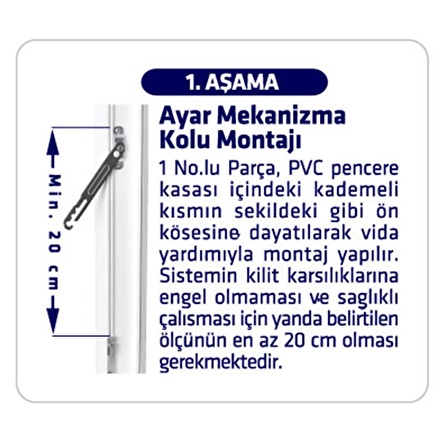 Arwin Sol Açılım Pencere Kademeli Havalandırma Kolu Pvc Kilidi