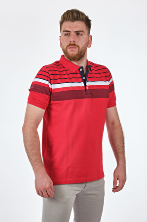 Desen Polo Yaka Kırmızı Erkek T-Shirt 2119822