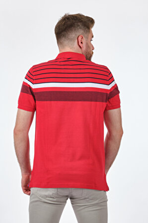 Desen Polo Yaka Kırmızı Erkek T-Shirt 2119822