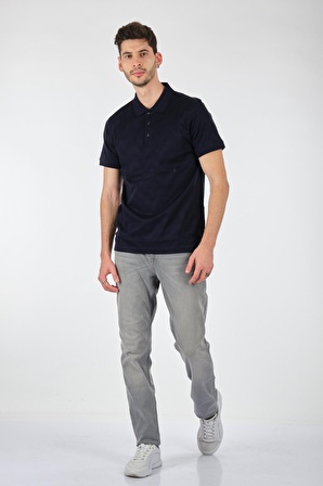 Ecer Polo Yaka Slim Fit Kısa Kollu Lacivert Erkek T-shırt 60882212