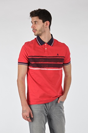 Porto Cervo Polo Yaka Slim Fit Kısa Kollu Kırmızı Erkek T-shırt 221220201