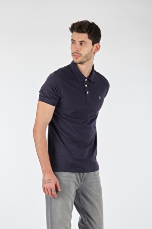 Porto Cervo Polo Yaka Slim Fit Kısa Kollu Lacivert Erkek T-shırt 221220200