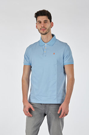 Porto Cervo Polo Yaka Slim Fit Kısa Kollu Açık Mavi Erkek T-Shirt 221220200