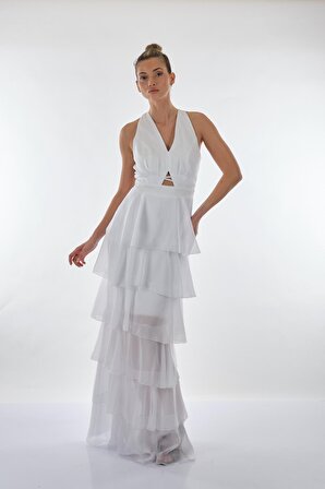 Dori Beyaz Kadın Elbise 221KB3039