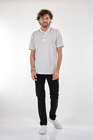 Nehir Polo Yaka Beyaz Erkek T-Shirt 221500207
