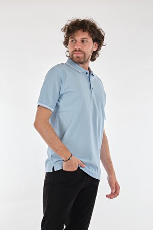 Nehir Polo Yaka Mavi Erkek T-Shirt 221500207