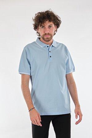Nehir Polo Yaka Mavi Erkek T-Shirt 221500207