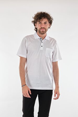 Nehir Polo Yaka Beyaz Erkek T-Shirt 221100106
