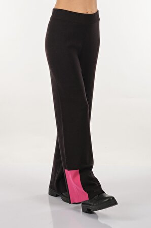 Unique Mode Bol Paça Yüksek Bel Lastikli Siyah Kadın Pantolon UW231057