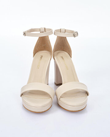 Pierre Cardin Bej Kadın Topuklu Ayakkabı PC-50167