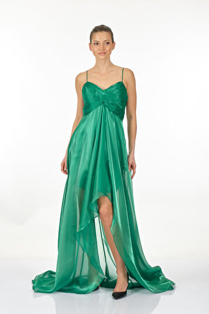 Explosion Asimetrik İp Askılı Yeşil Kadın Elbise 23157062