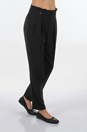 Unique Mode Bol Paça Siyah Kadın Pantolon US234006