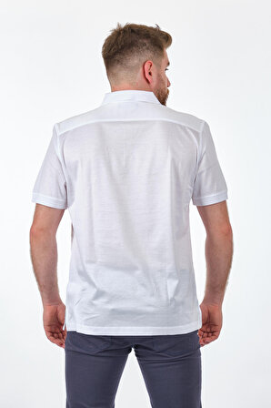 Gallus Polo Yaka Beyaz Erkek T-Shirt 23MS8638