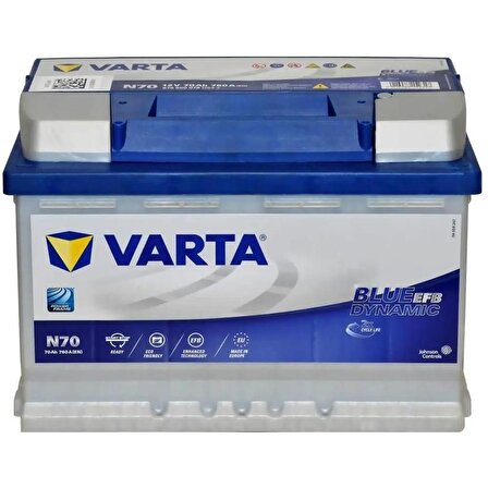 Varta Akü  12V 70 Ah Amper 760A Start-Stop EFB N70