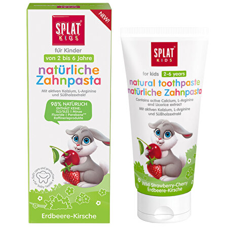 Splat Kids Natural Vişne Ve Çilek Tadında 2-6 Yaş Diş Macunu 50 ml