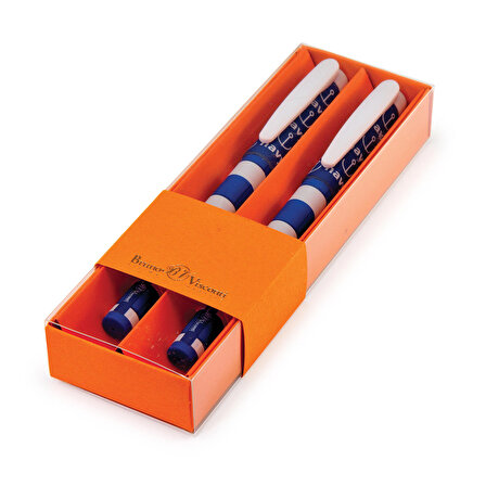 """Fresh Write"" 2'Lİ set Tükenmez kalem  Mavi-  0.7 mm (turuncu kutu)"