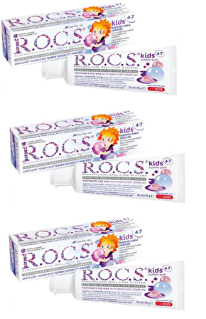 R.O.C.S. Balon Sakızı Aromalı Beyazlatma Diş Macunu 3x35 ml 