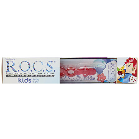 Rocs Kids 3-7 Yaş Arası Meyve Külahı Diş Macunu Ve Fırça Seti