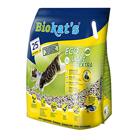 Biokats Pelet Eco Light Extra Aktif Karbonlu Kedi Kumu 2x5 Lt 