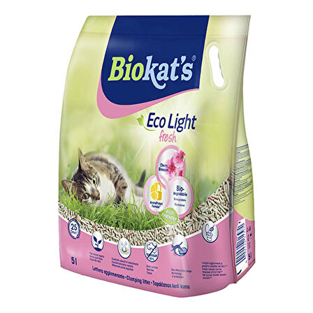 Biokat's Eco Light Fresh Cherry Blossom Taze Kiraz Çiçeği Kokulu Pelet Kedi Kumu 2x5 Lt 
