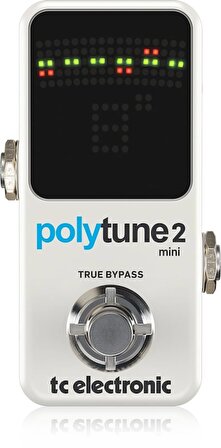 Tc Electronic Polytune 2 Mini Üstün Akort Performansı için Polifonik, Kromatik ve Flaşörlü Modlara ek olarak 109-LED Ekranlı Ultra Kompakt Akort Aleti
